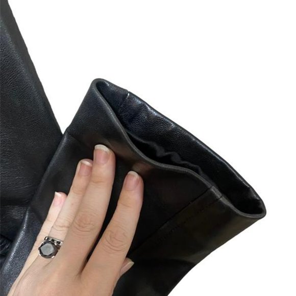 Vintage Michael Hoban North Beach Fitted Size 6 Black Leather Jacket - Picture 10 of 15